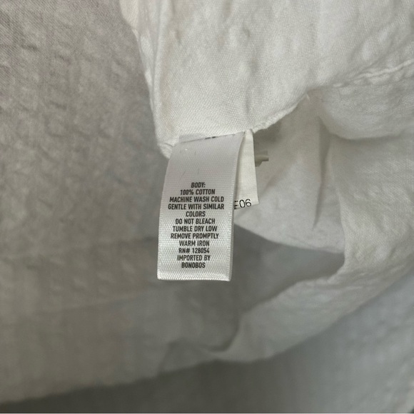 Bonobos Men's Slim Fit Seersucker Long Sleeve Button-Down Shirt - White M Long - Picture 7 of 7